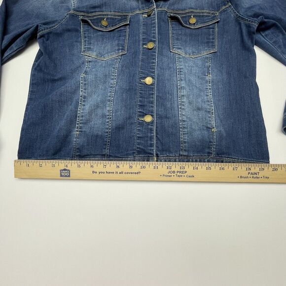 Democracy Denim Jacket Lightweight Pockets Women's Size Large - Picture 11 of 12